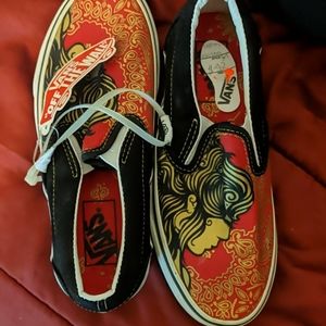 Vans slip on "Geisha girl" print size 5.5